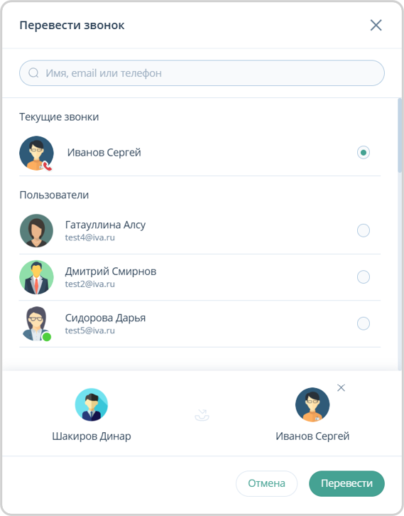 Перевод звонка