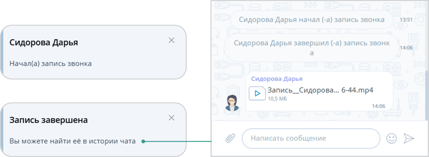 Уведомления о начале / остановке записи звонка