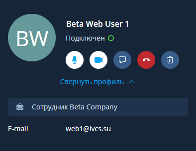 Профиль федеративного пользователя в мероприятии